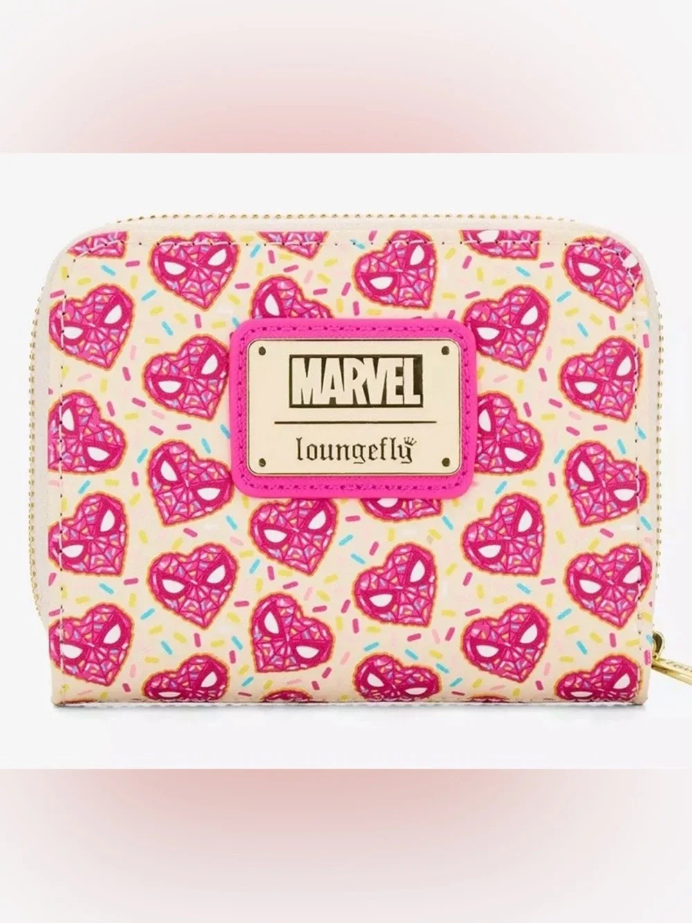 Loungefly Marvel Spider-Man Sprinkle Donut Mask Accordion Wallet